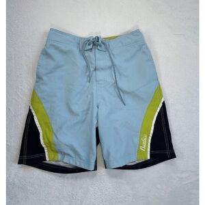Men's Nautica Swim Trunks/Shorts Size 30W Blue/Green Mesh Lined, Pockets